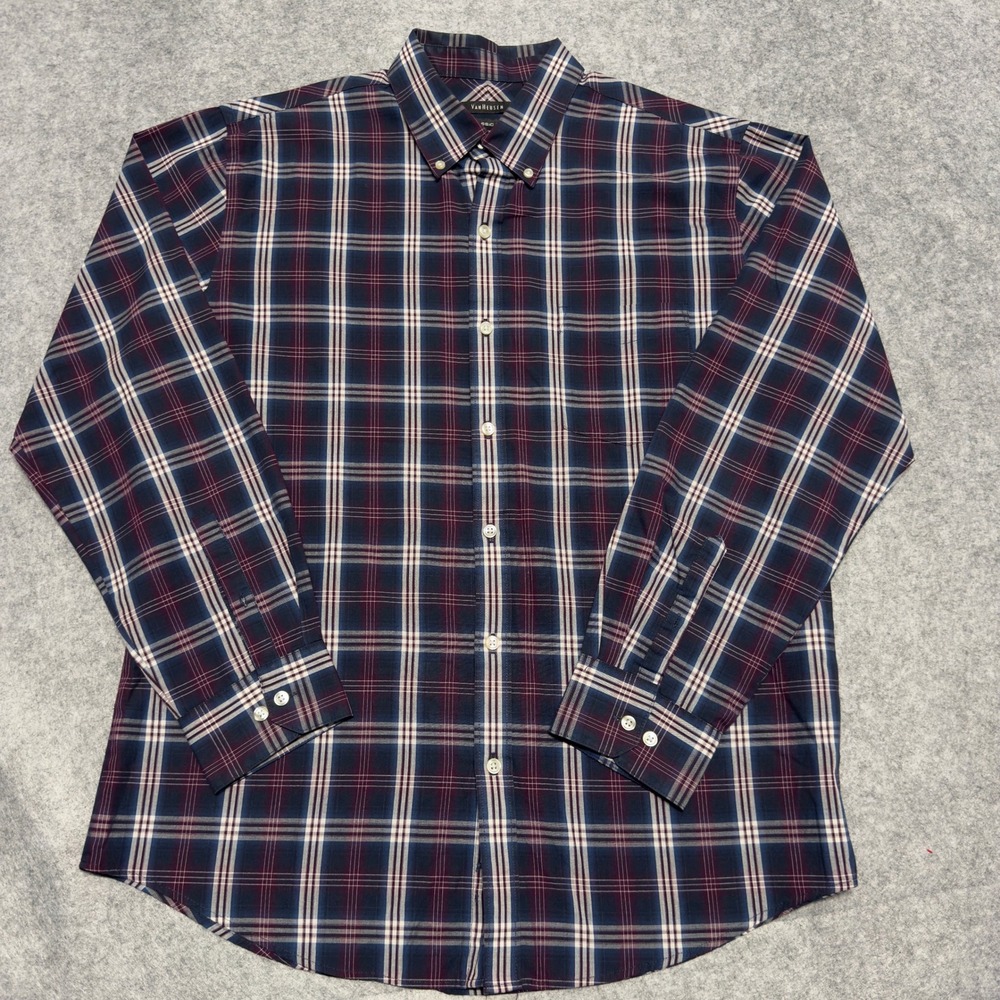 Lot of 6 Van Heusen Classic Fit Plaid Button Down Shirts Large L‎ Long Sleeve - Picture 6 of 12